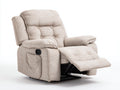 Sillones reclinables tapizados en tejido 95x100x105 cm - beige claro - reposapiés extensible y reclinación manual