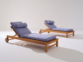 Tumbonas de madera maciza 205x75x98 cm - Lavanda-Color madera natural - Respaldo reclinable y ruedas