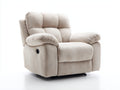 Sillones reclinables tapizados 95 x 90 x 105 cm - beige - asiento acolchado con respaldo reclinable y reposapiés integrado