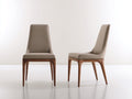 Sillas de comedor de cuero sintético y madera 50x58x88 cm - topo-madera natural - diseño moderno de respaldo alto