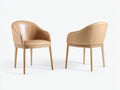 Sillas de comedor tapizadas 61x63x81 cm - Camel-Color madera natural - Respaldo envolvente y diseño moderno
