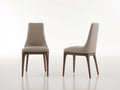 Sillas de comedor tapizadas 52x58x88 cm - Beige-Marrón nogal - Respaldo alto y diseño moderno