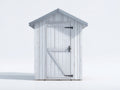 Casetas de jardín de madera 120x100x210 cm - Blanco - Puerta abatible y techo a dos aguas