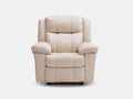Sillones reclinables tapizados en cuero sintético 95x100x105 cm - Beige - Respaldo acolchado y reposabrazos amplios