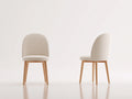 Sillas de comedor de madera 48x54x82 cm - madera natural y beige claro - asiento y respaldo tapizados diseño moderno